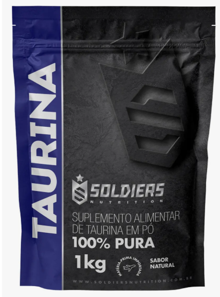 L- Taurina 1kg Suplemento em Pó 100% Pura Importada - Soldiers Nutrition
